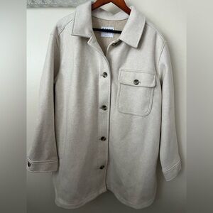 Old Navy Soft Brushed Shacket Oatmeal Heather XL